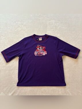 Vintage Bon Worth Medium Petite Purple Red Cat Red Hat Society Ribbed Tee